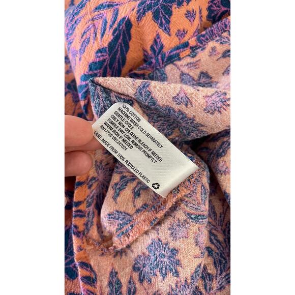 Universal Thread Orchid Floral Button Down Dress Tie Back Midi Sienna Blue XL - Picture 14 of 14